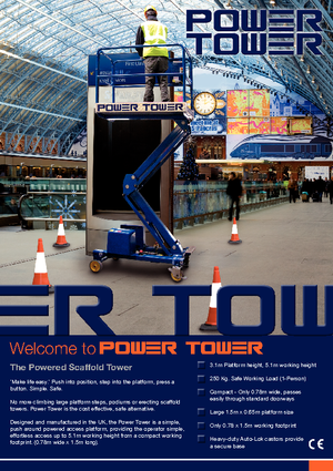 Gumikerekes vertikális emelésű munkaállványok Power Towers Power Tower