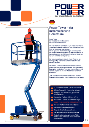 Gumikerekes vertikális emelésű munkaállványok Power Towers Power Tower