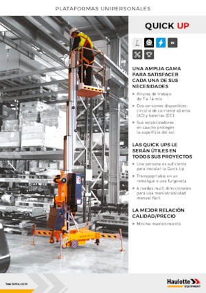 Gumikerekes vertikális emelésű munkaállványok Haulotte QuickUp 7