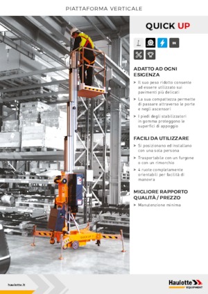 Gumikerekes vertikális emelésű munkaállványok Haulotte QuickUp 7