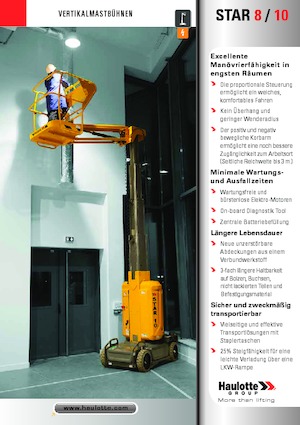 Gumikerekes vertikális emelésű munkaállványok Haulotte Star 10
