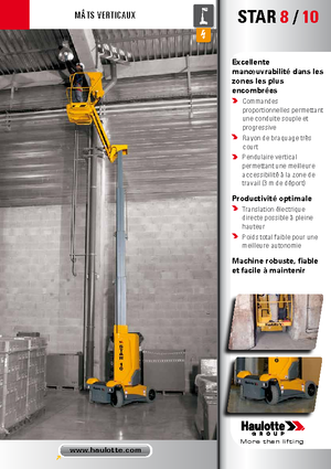 Gumikerekes vertikális emelésű munkaállványok Haulotte Star 10