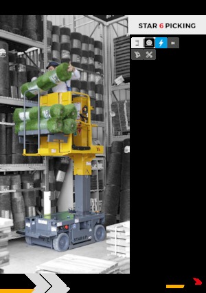 Gumikerekes vertikális emelésű munkaállványok Haulotte Star 6 Picking