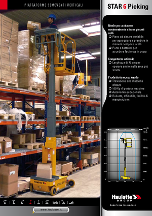 Gumikerekes vertikális emelésű munkaállványok Haulotte Star 6 Picking