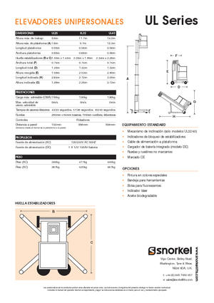 Gumikerekes vertikális emelésű munkaállványok Snorkel UL32AC