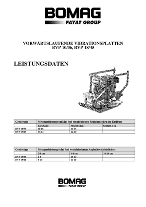 Egyirányú vibrolapok Bomag BVP 18/45