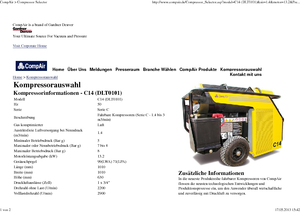 Mobilkompresszorok - dízel, elektromos, benzines CompAir C 14