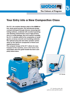 Kétirányú vibrolapok weber mt CF 1 Hd