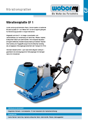Kétirányú vibrolapok weber mt CF 1 Hd