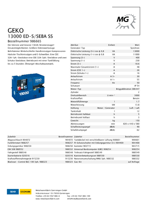 Benzines generátorok Geko ® 13000 ED-S/SEBA
