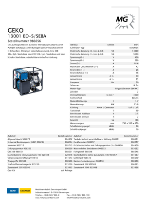 Benzines generátorok Geko ® 13001 ED-S/SEBA