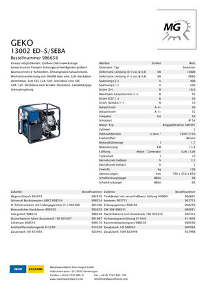 Benzines generátorok Geko ® 13002 ED-S/SEBA