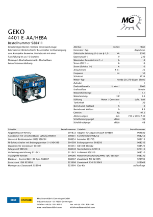Benzines generátorok Geko ® 4401 E-AA/HEBA