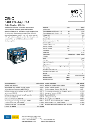 Benzines generátorok Geko ® 5401 ED-AA/HEBA