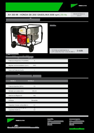 Benzines generátorok INMESOL AH 300-M