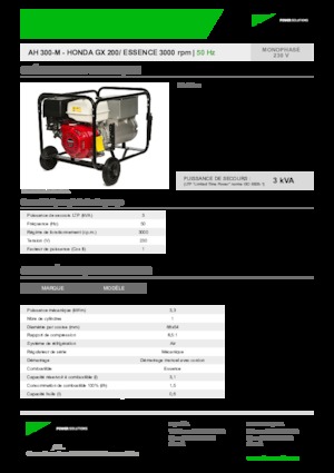 Benzines generátorok INMESOL AH 300-M