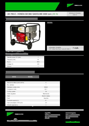 Benzines generátorok INMESOL AH 700-E