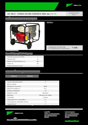 Benzines generátorok INMESOL AH 700-E