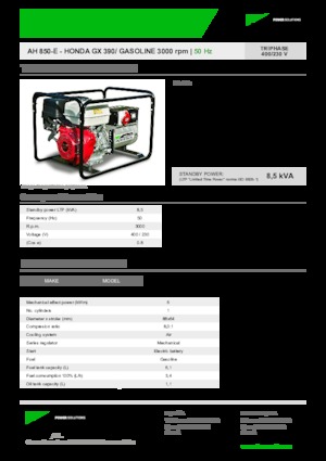Benzines generátorok INMESOL AH 850-E