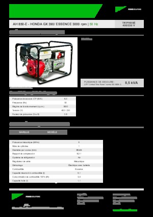 Benzines generátorok INMESOL AH 850-E