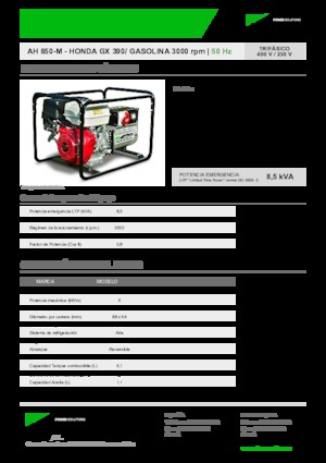 Benzines generátorok INMESOL AH 850-M