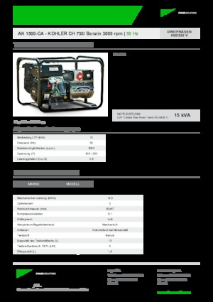 Benzines generátorok INMESOL AK 1500-CA