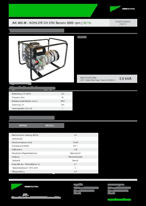 Benzines generátorok INMESOL AK 400-M