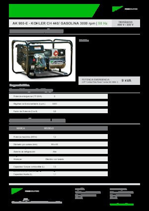 Benzines generátorok INMESOL AK 900-E