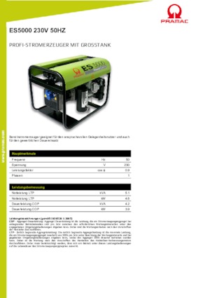 Benzines generátorok PRAMAC Lifter ES 8000