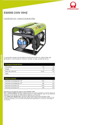 Benzines generátorok PRAMAC Lifter ES 8000