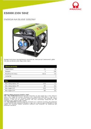 Benzines generátorok PRAMAC Lifter ES 8000