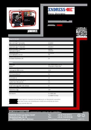 Benzines generátorok Endress ESE 1006 DBS GT