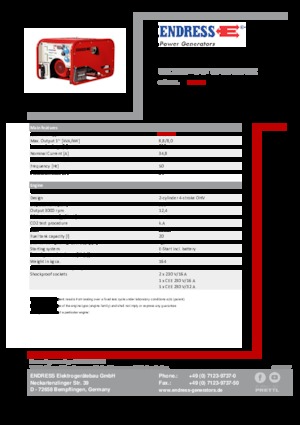 Benzines generátorok Endress ESE 1006 HG-GT ES ISO Duplex
