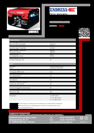 Benzines generátorok Endress ESE 1206 DHS-GT ES