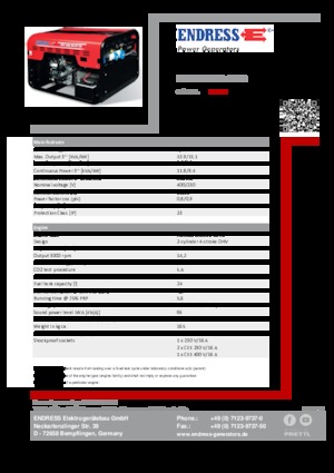 Benzines generátorok Endress ESE 1206 DHS-GT ES