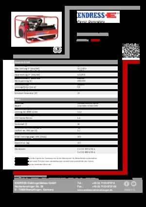 Benzines generátorok Endress ESE 1306 DHS-GT ES