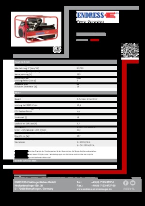 Benzines generátorok Endress ESE 1306 HS-GT ES