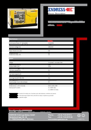 Benzines generátorok Endress ESE 1308 DBG ES DIN Super Silent Plus