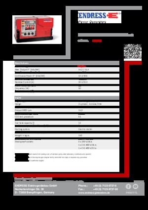 Benzines generátorok Endress ESE 1308 DBG ES ISO Duplex Silent