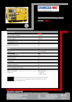 Benzines generátorok Endress ESE 907 DBG DIN Super Silent