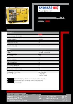 Benzines generátorok Endress ESE 907 DBG DIN Super Silent