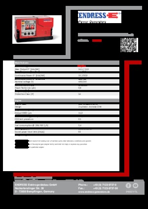 Benzines generátorok Endress ESE 1408 DBG ES ISO Duplex Silent