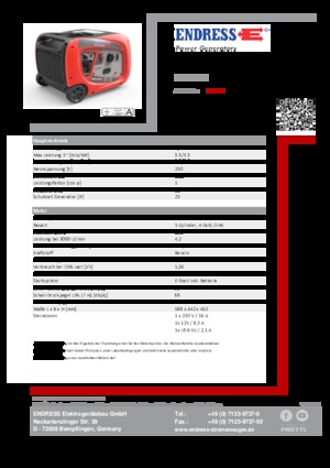 Benzines generátorok Endress ESE 3000i