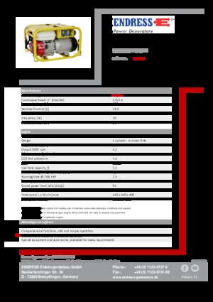 Benzines generátorok Endress ESE 304 HG DIN