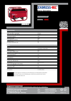 Benzines generátorok Endress ESE 306 HS GT