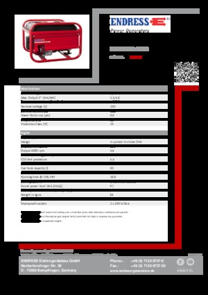 Benzines generátorok Endress ESE 406 HS-GT ES