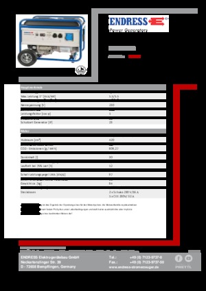Benzines generátorok Endress ESE 6000 BS
