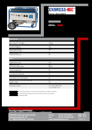 Benzines generátorok Endress ESE 6000 BS
