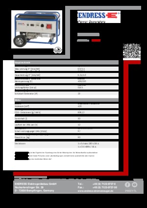 Benzines generátorok Endress ESE 6000 DBS