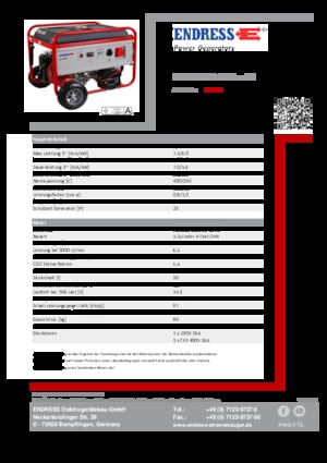 Benzines generátorok Endress ESE 606 DHS GT